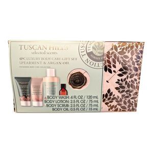 Tuscan Hills 4 Piece Body Care Gift Set Spearmint & Argan Oil New